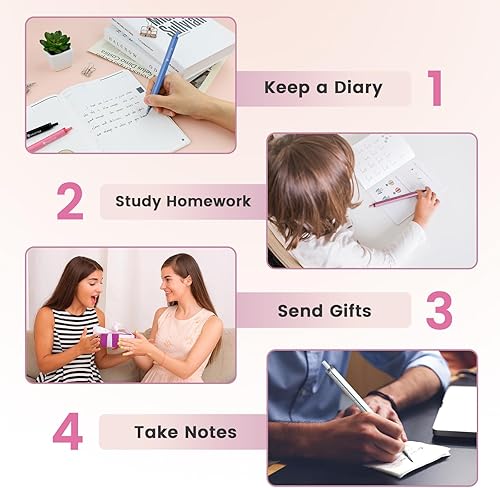 Miniatura 6 de Bolígrafos de gel con escalas de regla en el cañón, 5 piezas de 0.5mm, bolígrafos retráctiles de punta fina para escritura y dibujo precisos, tinta