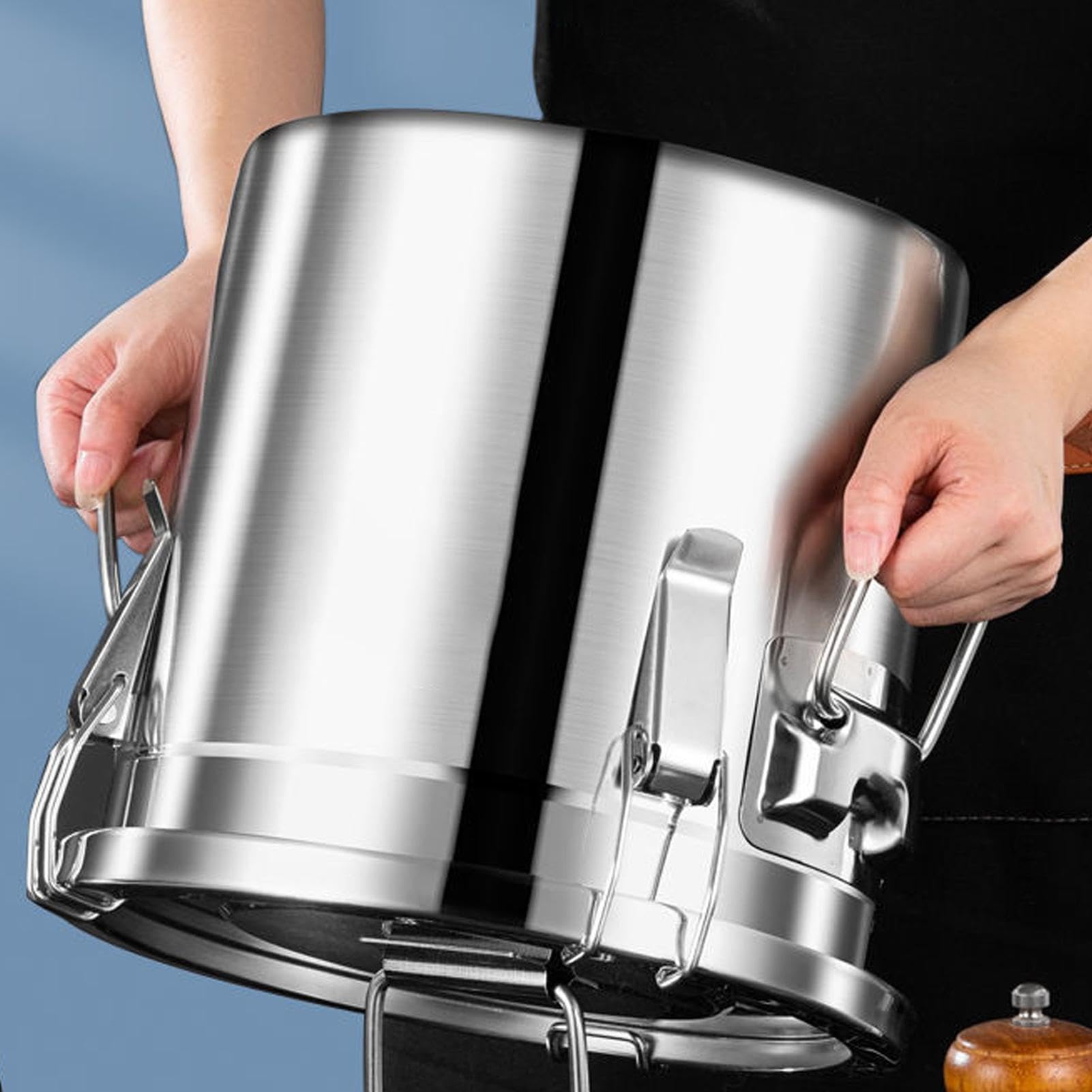 Genérico Contenitori per dispensa da cucina, 6 l, antiruggine, impermeabili, per riso, verdure, farina, cereali, latte, casa, ristorante, preparazione dei pasti