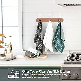 PY HOME & SPORTS Microfiber Kitchen Dish Towels 6 Pack- 17 x 25 Super Absorbent Kitchen Hand Dish Cloths with Upgraded Mesh Design, Lint Free & Quick Drying (Grey/White/Teal)