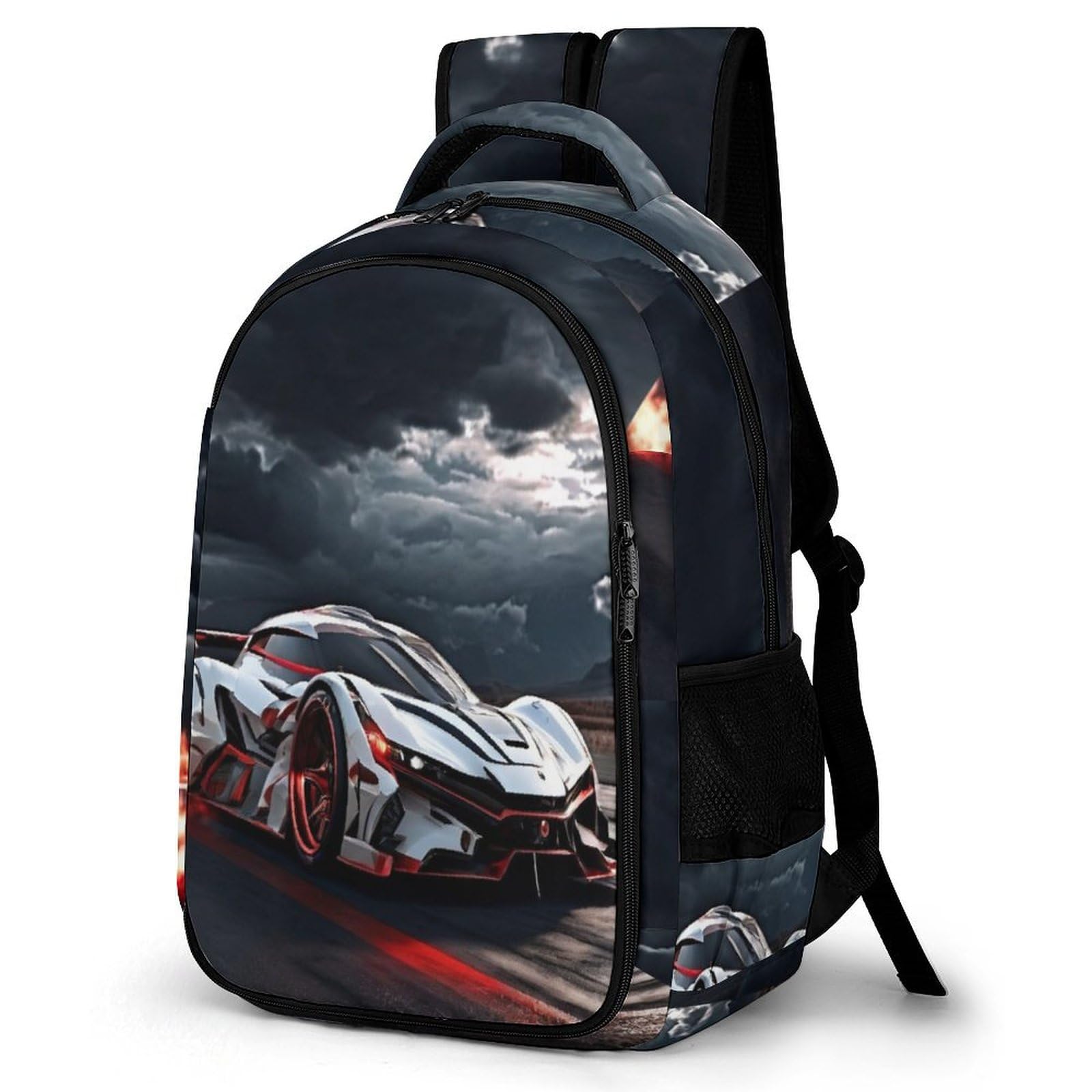Sac À Dos Fille Voiture de sport Cartable Motif De Course Garçons Primaire, Sac D'école Enfants Idéal Pour Les Élèves De 5 À 9 Ans Va À L'école Voyage En Plein AirCourse