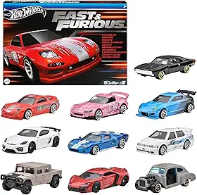 Mattel Hot Wheels Hvx27 Velozes E Furiosos Pacote Com 10 Veículos Mini Carro De Brinquedo Para 3 Anos E Multi