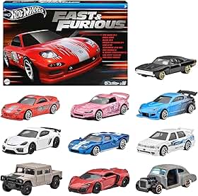 Mattel Hot Wheels Hvx27 Velozes E Furiosos Pacote Com 10 Veículos Mini Carro De Brinquedo Para 3 Anos E Multi