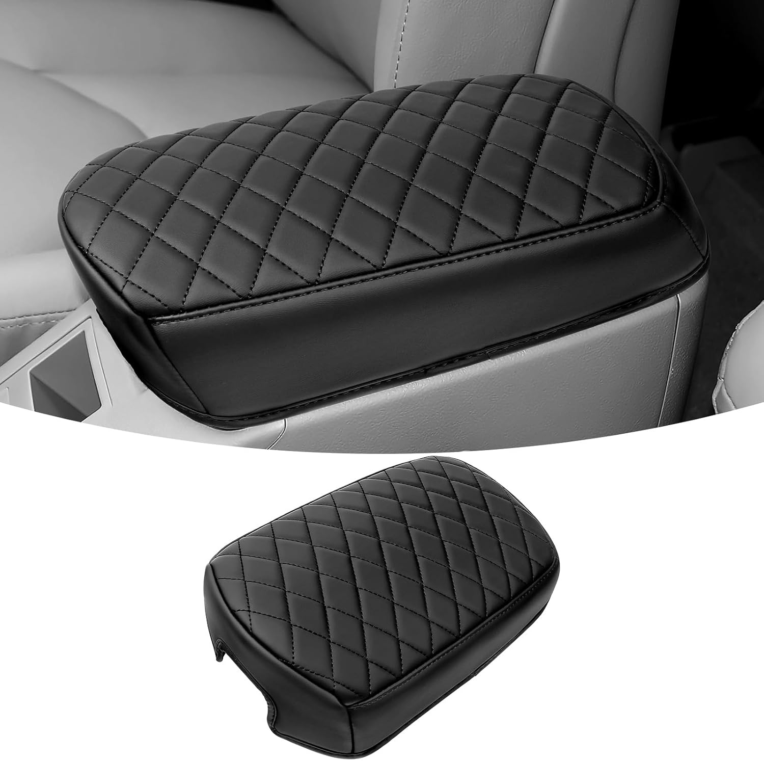 ZZEQYG Center Console Cover for Toyota RAV4 2006-2012 Accessories Leather Center Armrest Cover Center Console Lid Armrest Cover
