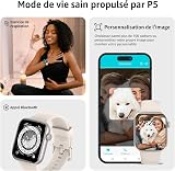 Montre Connectée Homme Femme avec Appels Bluetooth, Écran 1.85" HD Smartwatch Sport (140+ Modes), Cardiofréquencemètre, Moniteur de Sommeil, Étanche IP68 pour Android iOS - Idée Cadeau Fête des Pères - 6