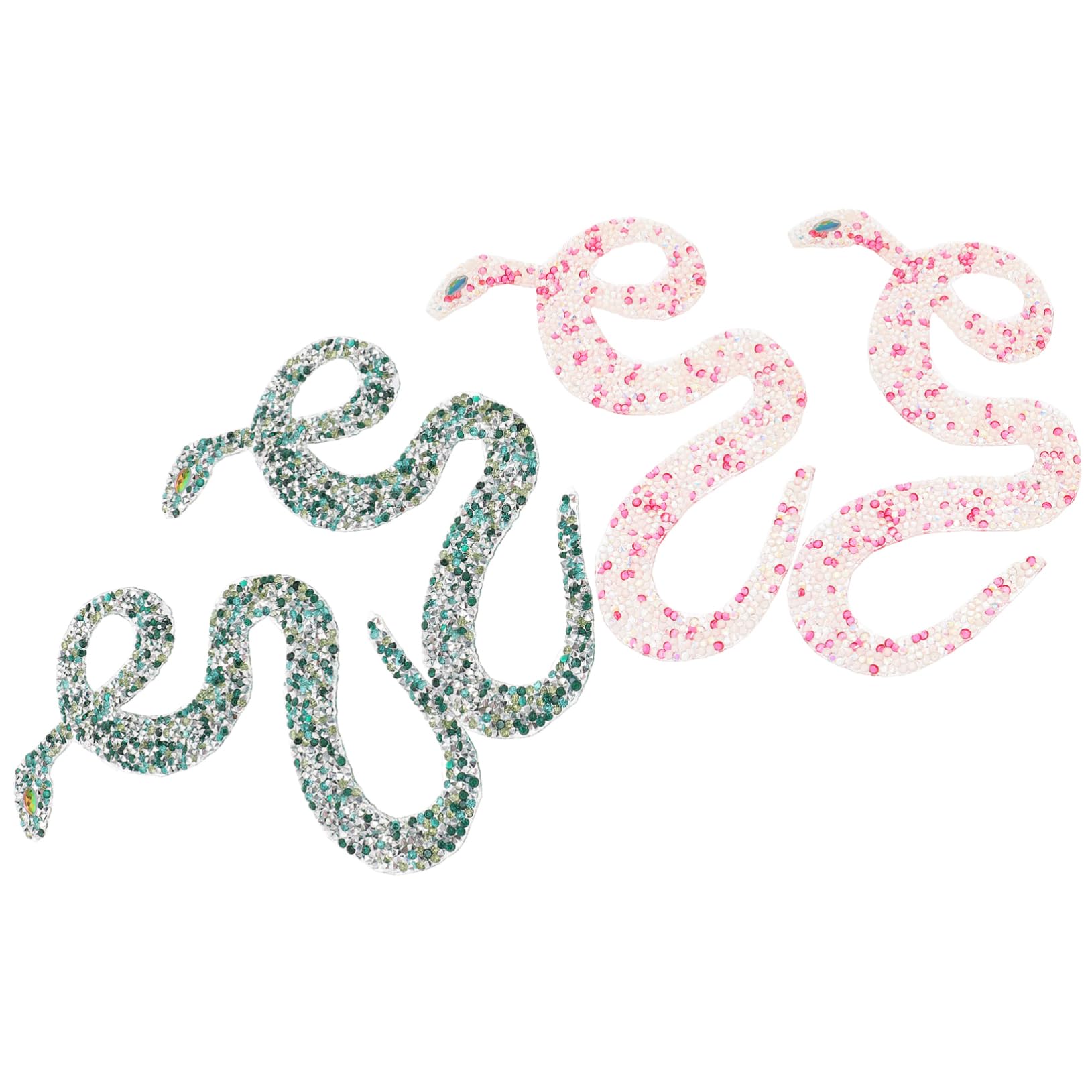 BELLIFFY 20 Pz patch di strass serpente creativa a forma di serpente applicazioni di serpente bling toppe per giubbotti toppe per maglioni per vestiti di serpente delicata