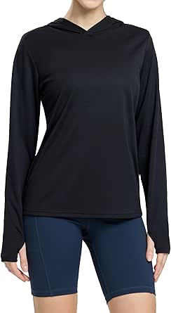 Women's Long Sleeve UV Protection Yoga Hoodie - Lightweight, Breathable Workout Top