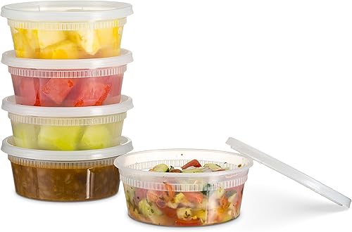 Recipientes de almacenamiento de alimentos con tapas para bocadillos, paquete de 24 unidades, 32oz.