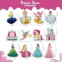 FI - FLICK IN 71 pcs Princess Theme Birthday Decoration for Girls Balloon Garland Kit Princess Figure Cutouts Cake Topper 1st Birthday Princess Party Decoration for Girls (Pack of 71, Multicolor) gallery image