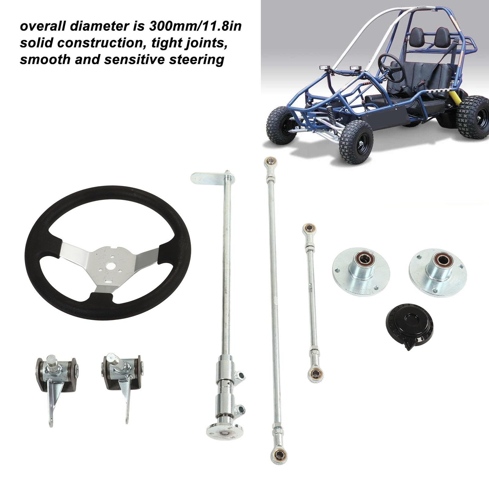 300 Mm Go Karts Lenkradkit Spurstangenkugelgelenk Getriebe Wellenkit für 100cc 125cc 140cc 150cc Go Kart Quad