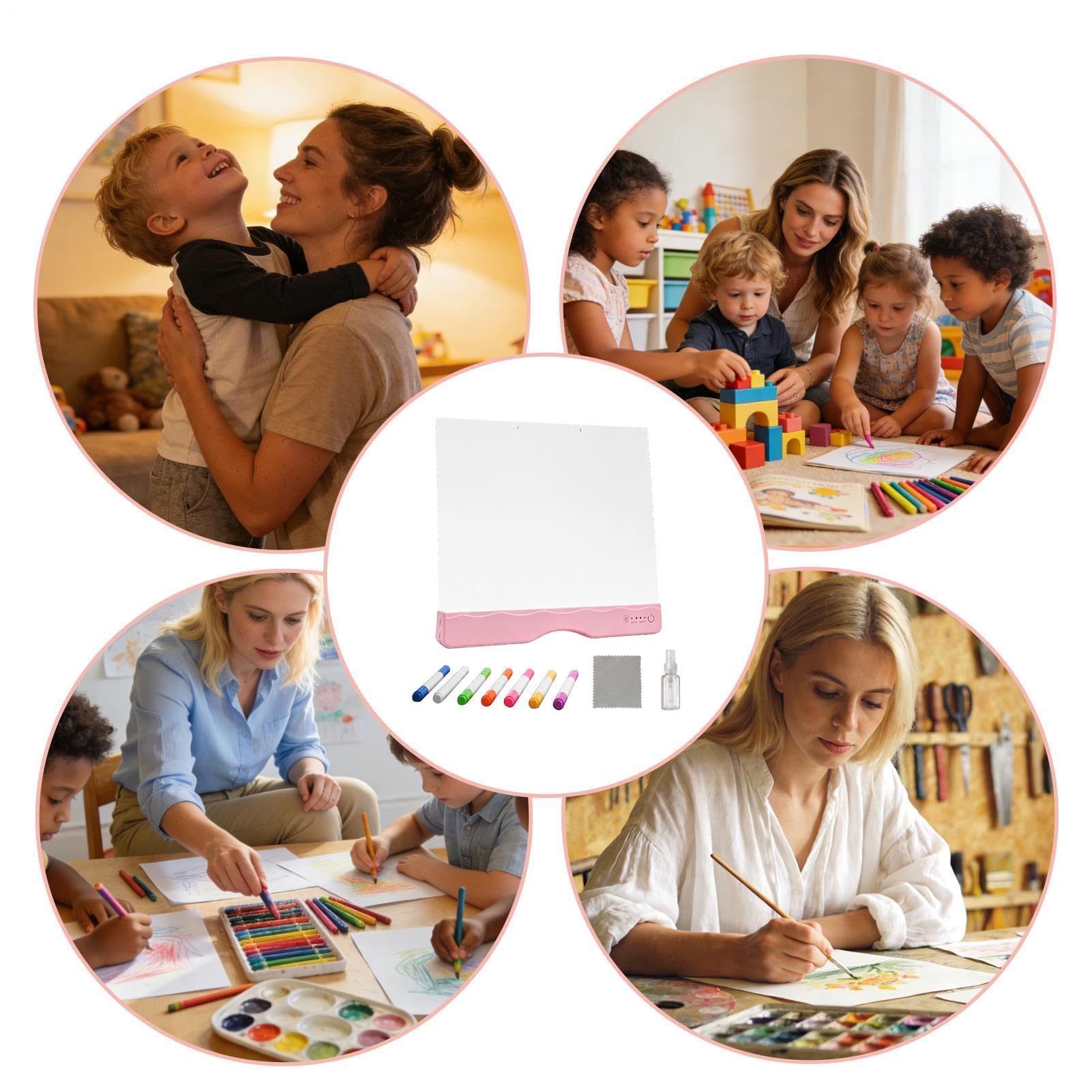 Tablero de dibujo LED recargable con marcadores