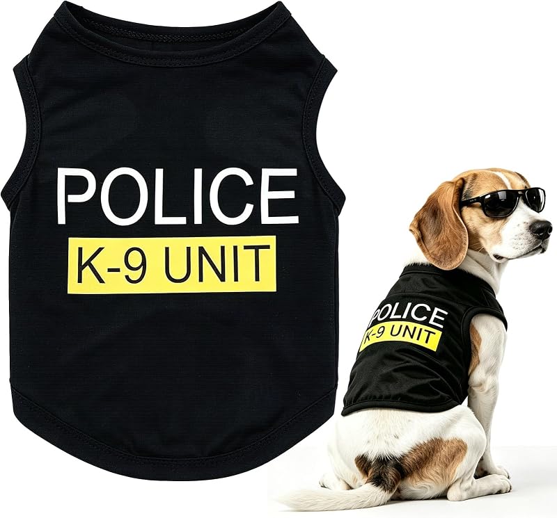 Camiseta para Cães com Estampa K9 Police em Algodão Macio LKEX