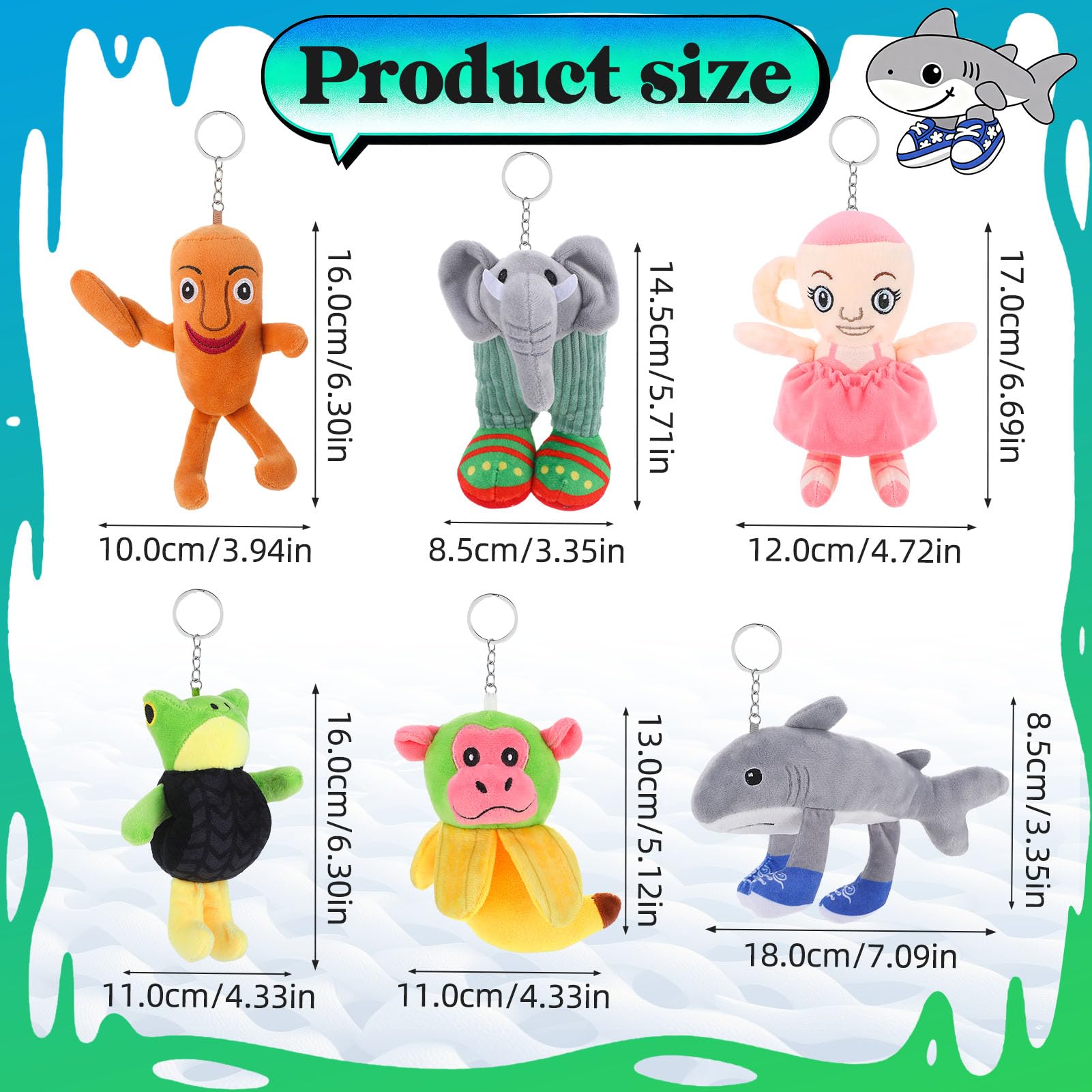 GSrenyu Italian toy Brainrot Action Figures Set,Funny Collectible Figures for Kids & Adults,Tralalero Tralala-Inspired,Creative Shark,Tung Tung Sahur and More Toys,Safe Gifts for Fans Ages 6+ (6 PCS) - Image 2