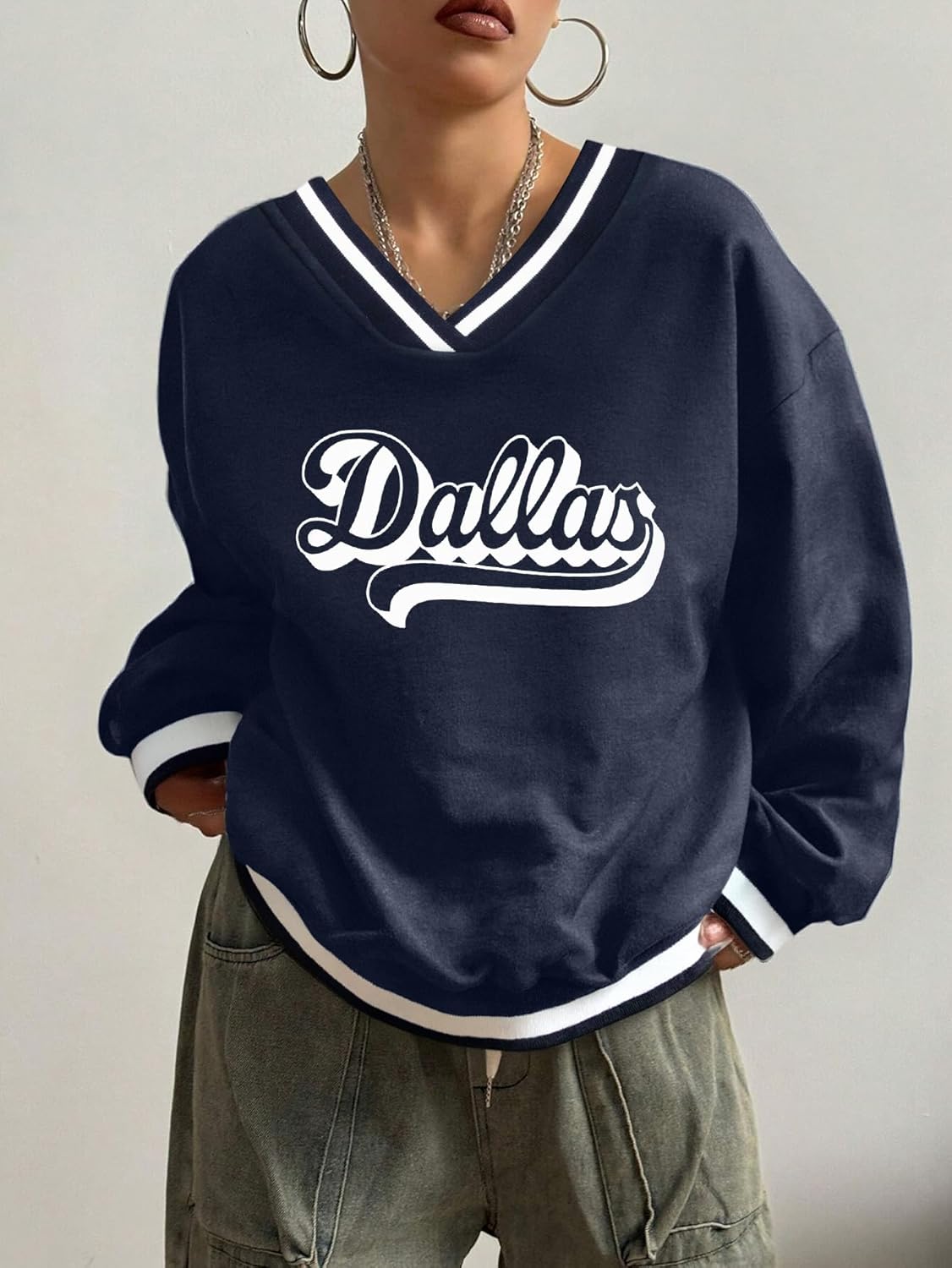 ASTANFY Game Day Sweatshirt Women Sequin Football Sweatshirts Vintage Sunday Funday Graphic Sweater Gameday Long Sleeve Shirt - Image 2