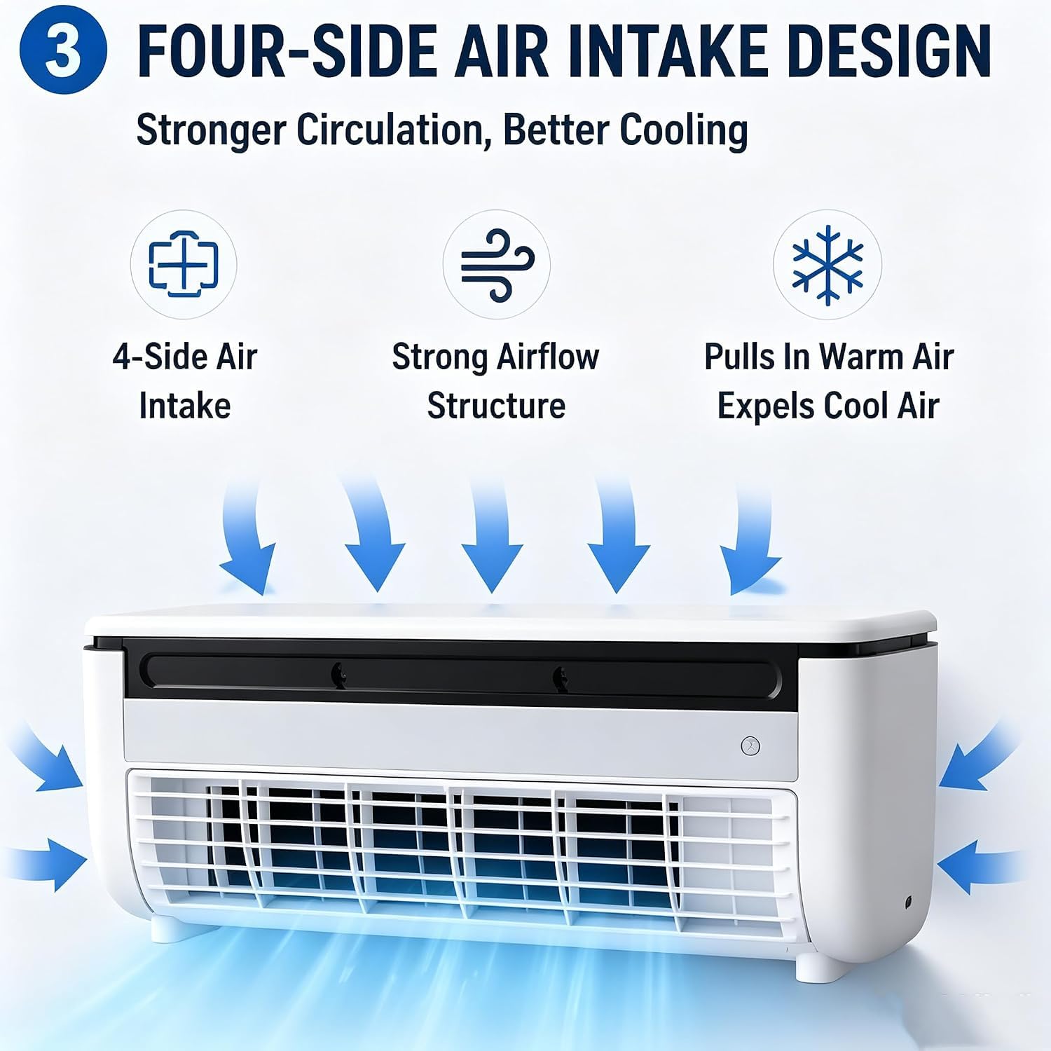 Aire Acondicionado de Pared para Cocina sin Necesidad de taladrar, Nuevo Aire Acondicionado inalámbrico, Mini Aire Acondicionado portátil de Pared para Cocina y Dormitorio (Blanco)