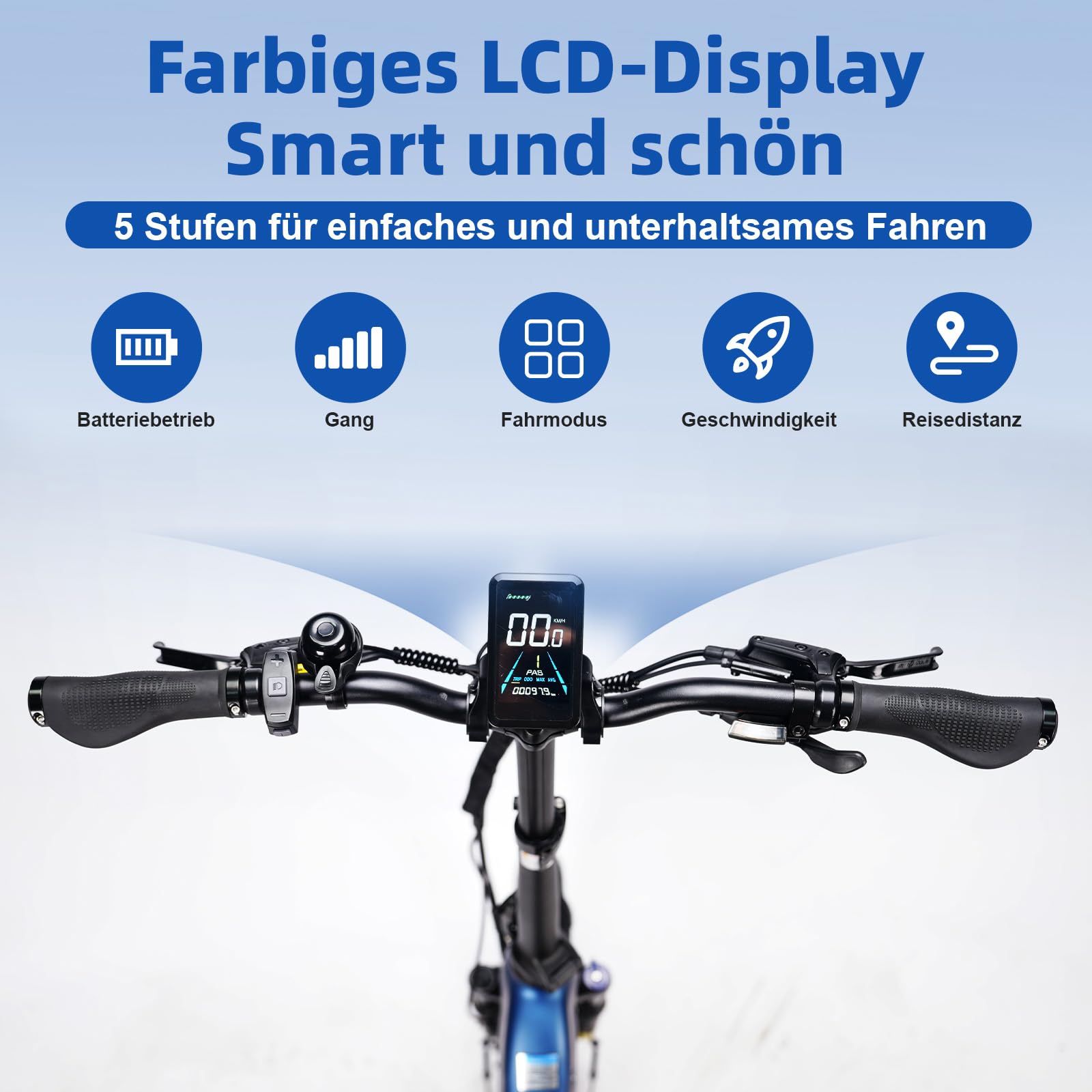 ttgo F7 E Bike Klapprad, 20 * 3 Zoll Elektrofahrrad Herren Damen mit 250W Motor, 70Nm Drehmoment, 48V 15AH Akku, bis zu 120 km Reichweite, 7-Gang Getriebe mit LCD-Display