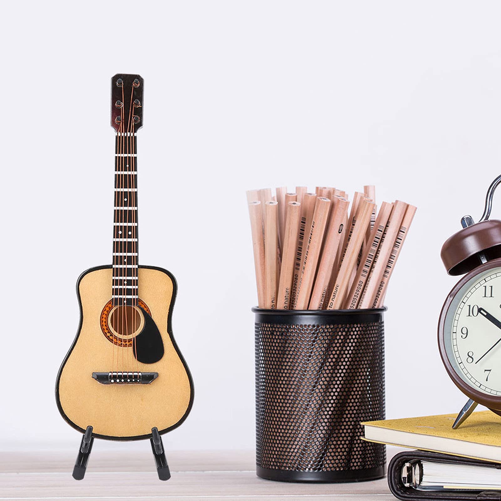 Miniature Wooden Guitar Model Display Ornaments, Exquisite Hand-Made, Lifelike Look With Stand & Storage Box - Image 2