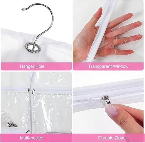 Miniatura 3 de Paterr 10 piezas de 50 pulgadas transparente para disfraz de baile, bolsa de ropa de baile de plástico con bolsillo con cremallera, protectores de