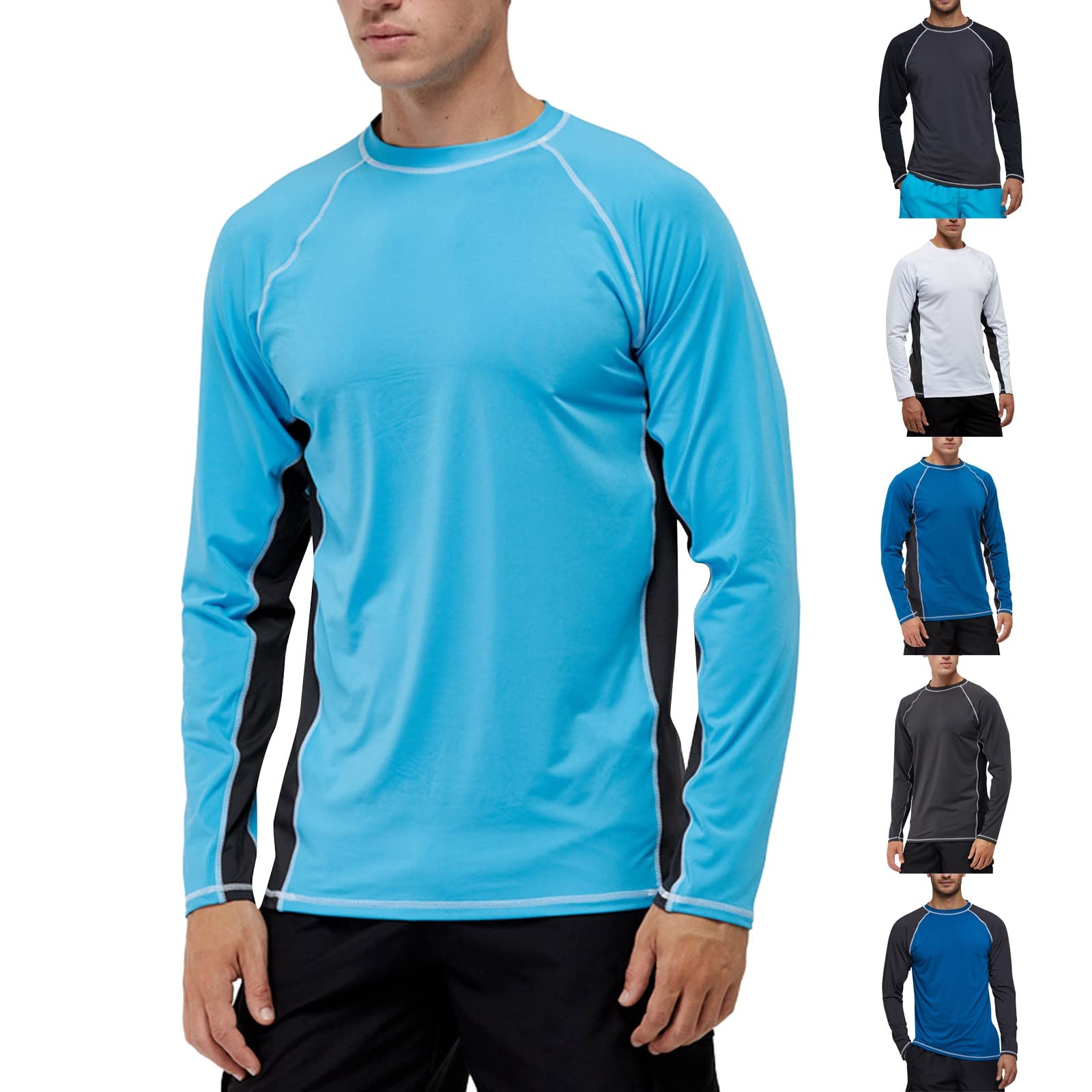 Mens Long/Short Sleeve Sun Protection Shirts UPF 50+ UV Swim Shirts Hiking Fishing T-Shirts Top UV Shirts for Men