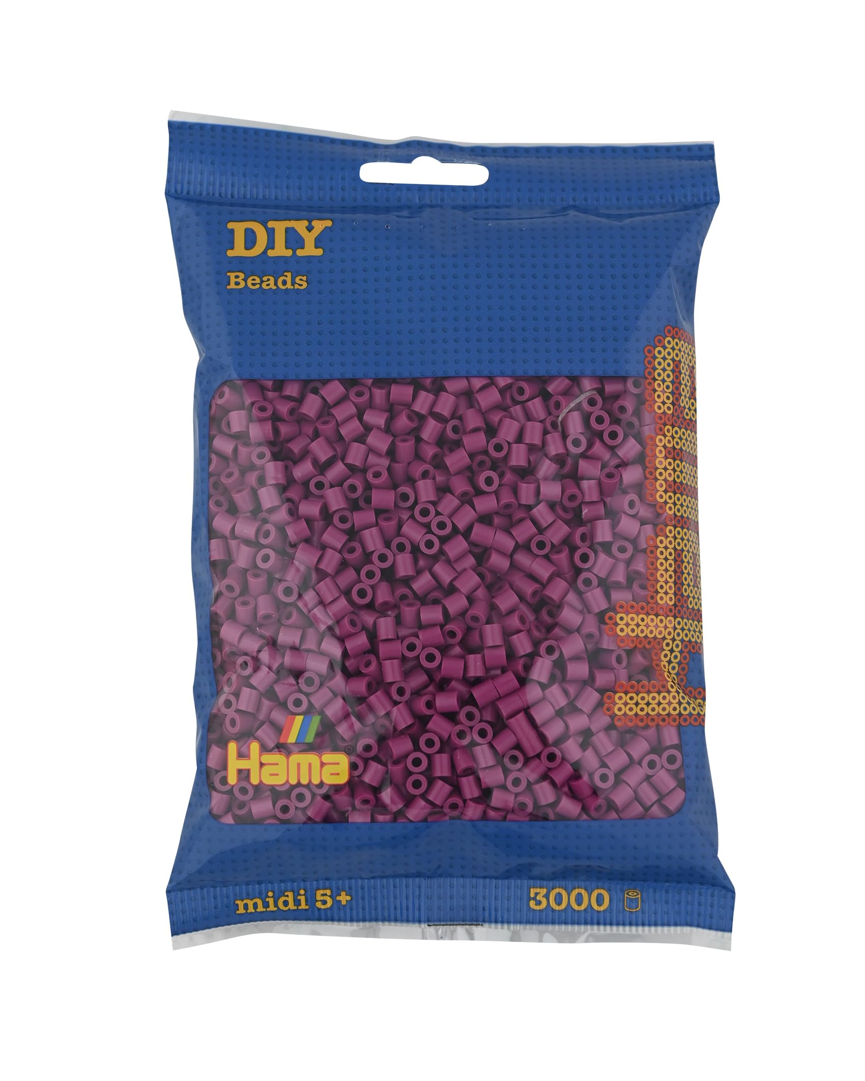Hama Beads Bag | Approx. 3000 Midi Fuse Beads | Mosaic Decoration Arts & Craft for Creative Children Ages 5+ | Plum