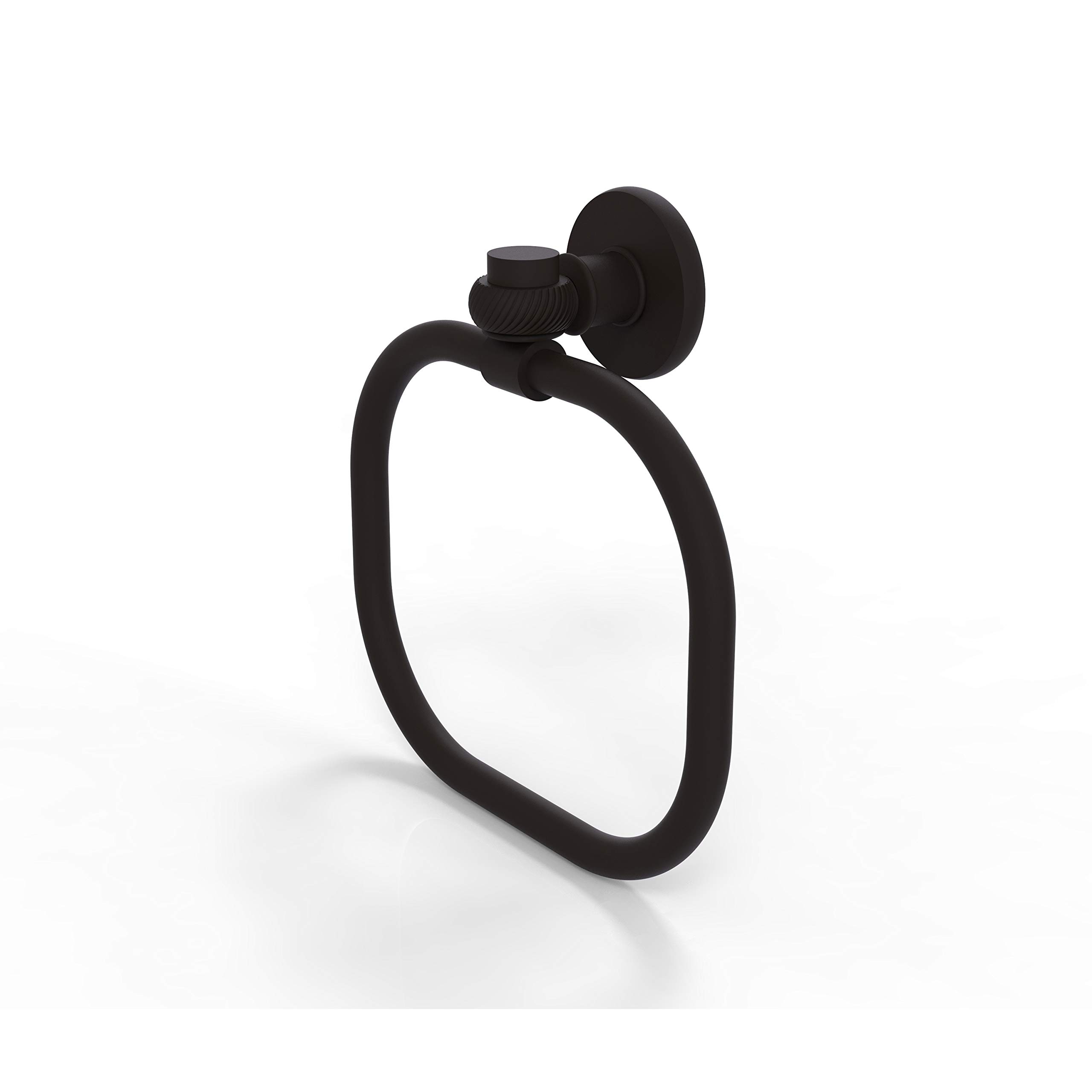 Allied Brass 2016T-ORB Continental Collection Twist Accents Towel Ring, Oil Rubbed Bronze