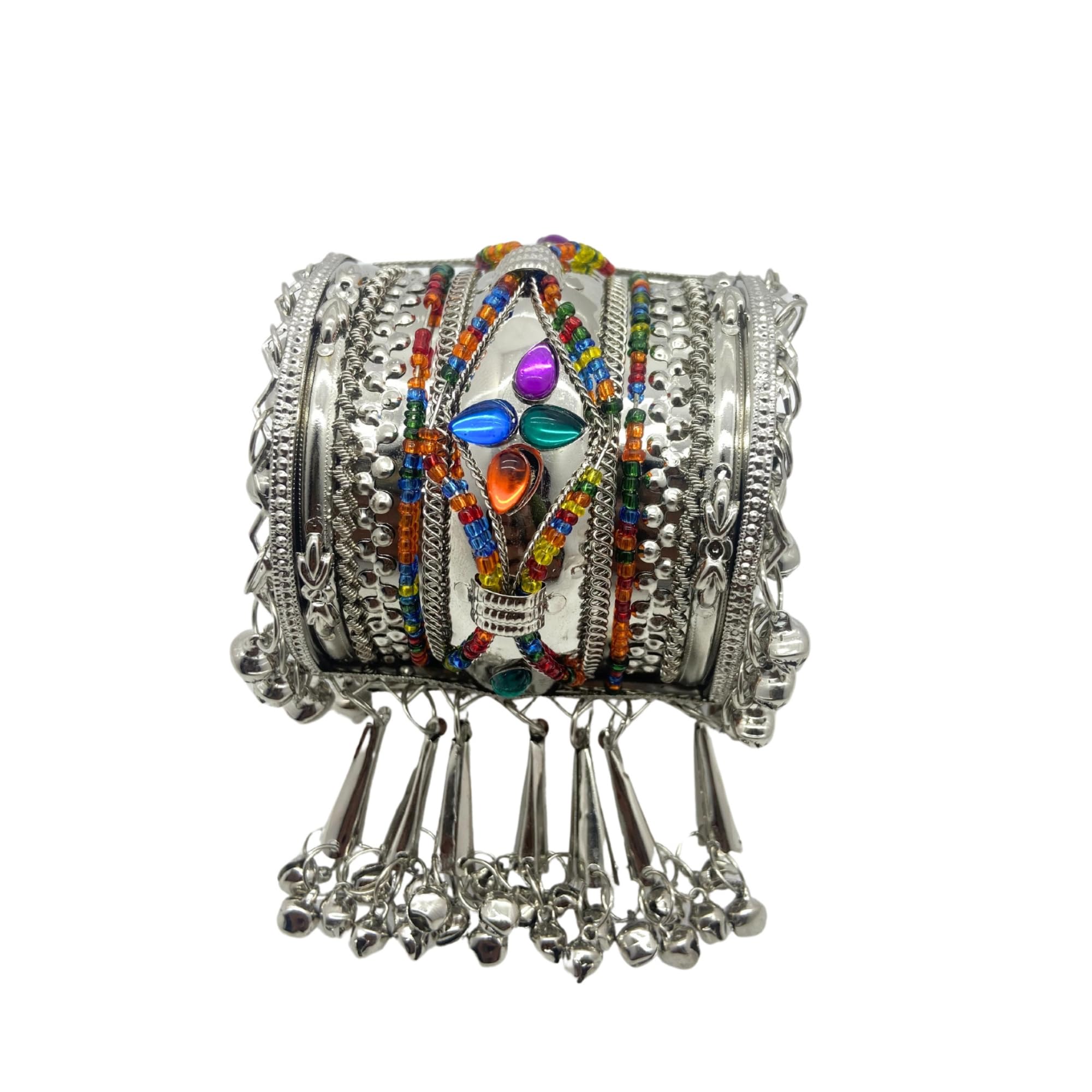 Dazzel Box Womens Oxidized Ghungri Kada Bangle Bracelet With MultiStone Studded | Navratri | Garba Navaratri Dandiya Jewellery Banjara Bangles Bracelet for Women | Bracelet For Diwali | (B0DH2F4G4H) Amazon Price History, Amazon Price Tracker