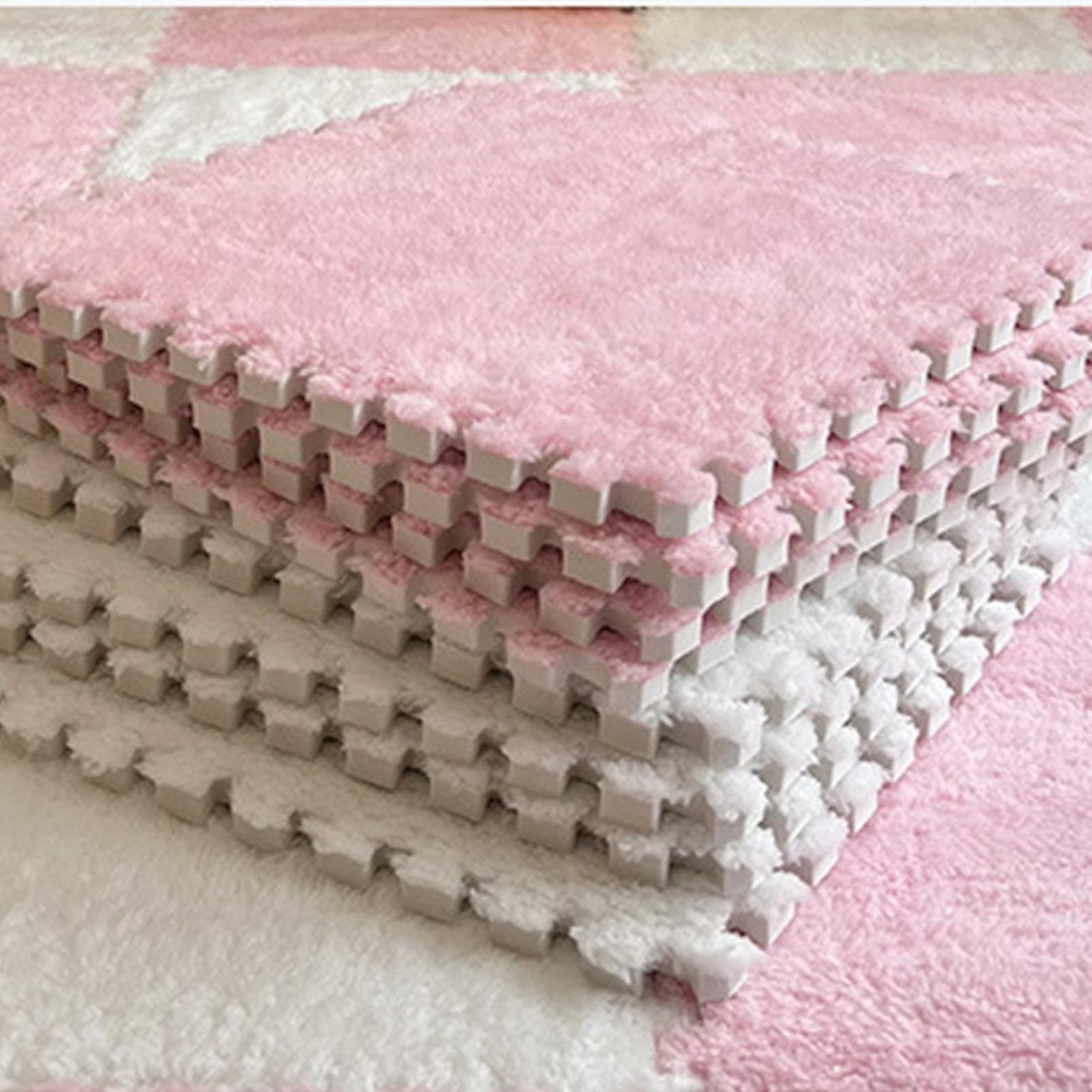 Dalles De Moquette en Mousse Pelucheuse – Tapis De Sol Emboîtables, Velours