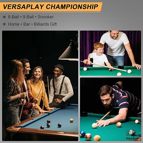 Miniatura 7 de Taco de billar de 58 pulgadas, 2 piezas con incrustaciones de espada geométrica, agarre sin envolver, eje de arce, punta de 0.512 in con tiza