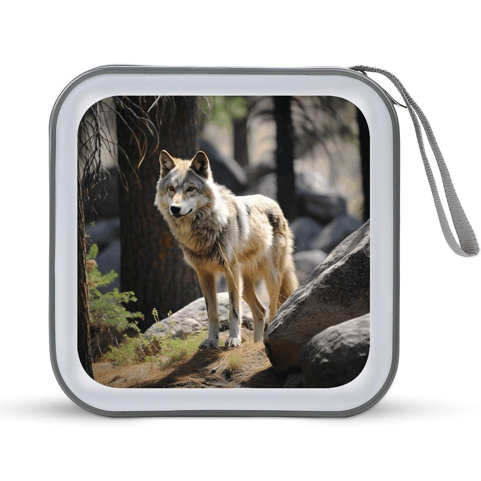 Funda para CD Wildlife Wolf portadisco de plástico rígido para 40 DVD en negro