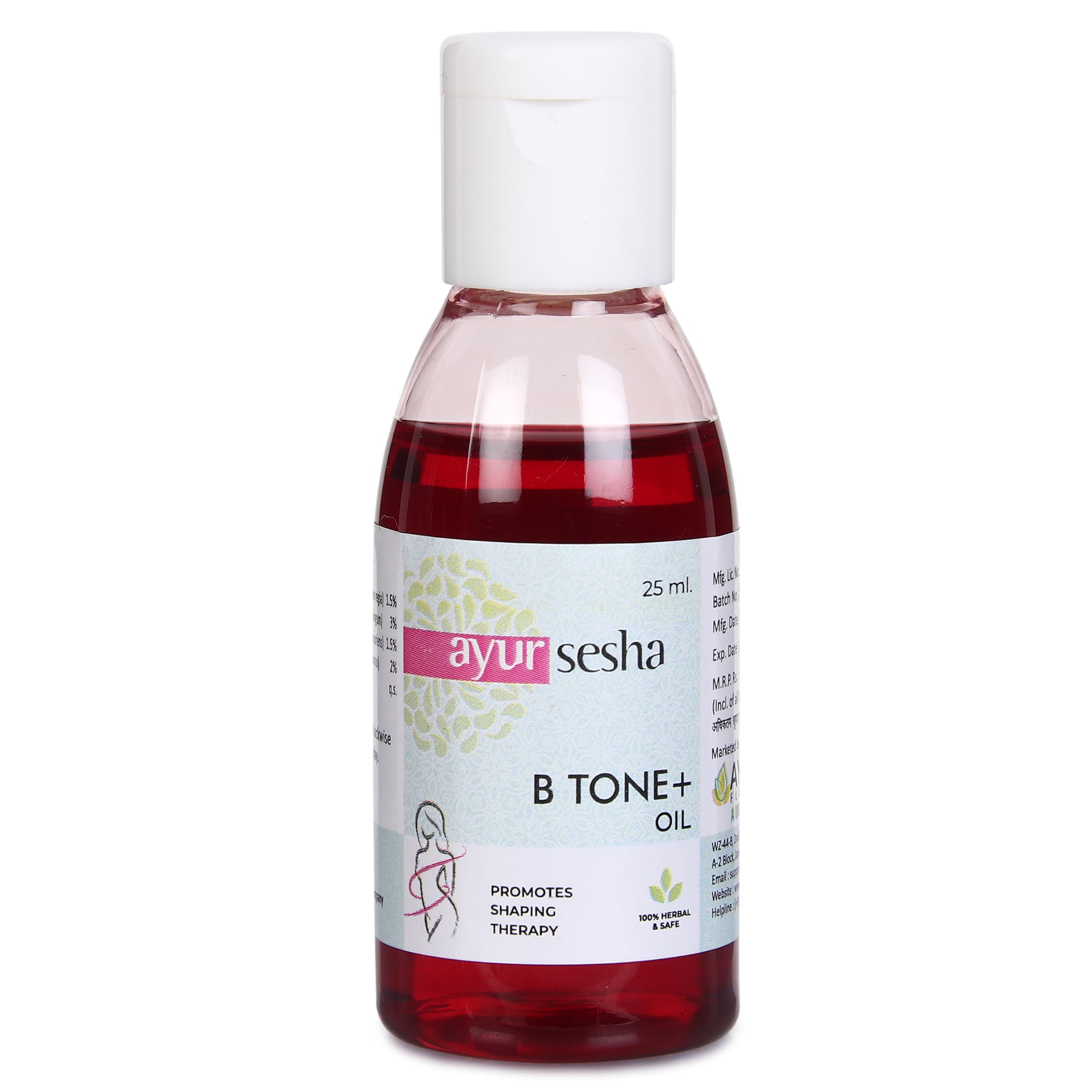 AYUR SESHA B Tone Breast Shaping Therapy Oil | Herbal Formula | Natural Ingredients | Wellness Support for Women | Ayurvedic Herbs for Nourishment & Care