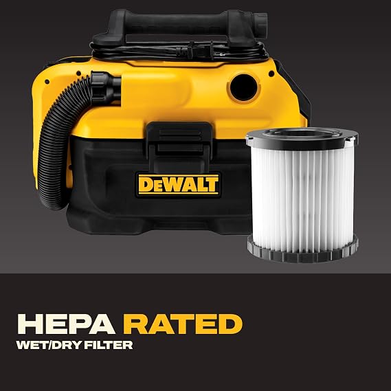 DEWALT 20V MAX Shop Vacuum Wet and Dry, Shop Vac 2 Gallon, Cordless and Corded Wet Dry Vacuum Cleaner, Wide Nozzle, Hepa Filter, Tool Only (DCV581H)