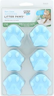 Citrus Magic Fresh Linen Pet Odor Eliminator Litter Paws, 6-Pack - Safe Litter Box Odor Absorber, Lasts 7 Days
