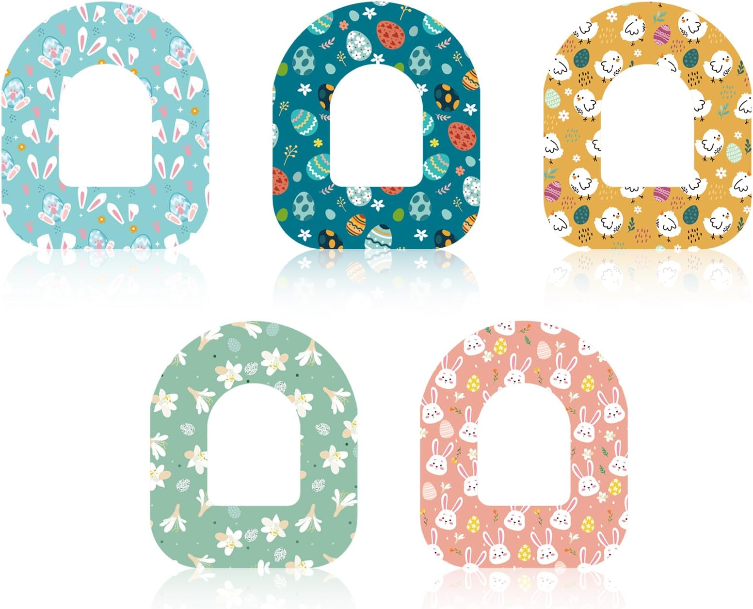 Tinoaly 25pcs Adhesive Patch, Easter Style, Compatible with Omnipod 5, 3.94x3.31in, 34g, Non-Woven Fabric, Breathable