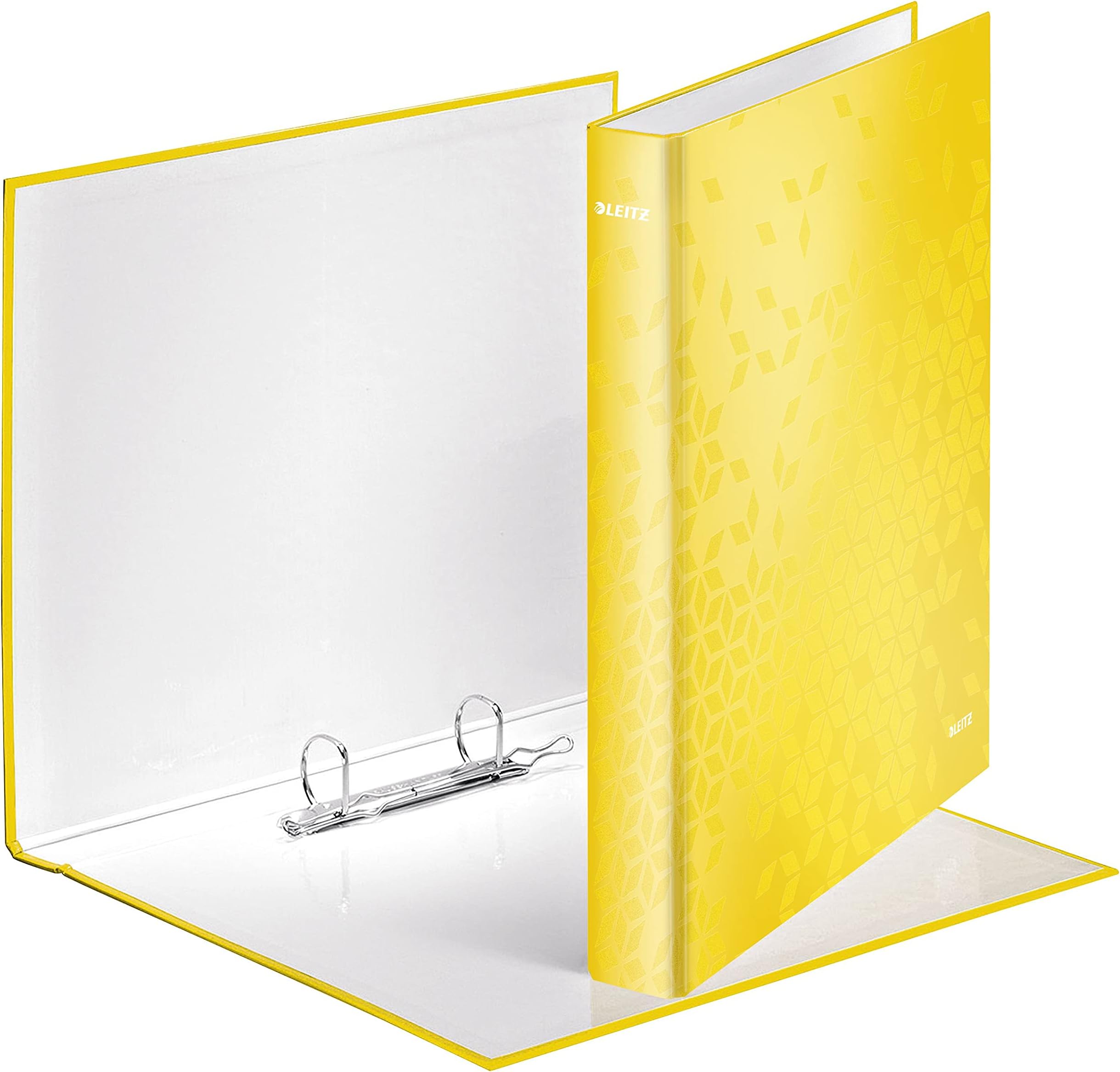 Leitz 2 Ring Binder, Holds up to 230 Maxi Sheets, Wow Range, 40 mm Spine, 42410016 - A4, Yellow