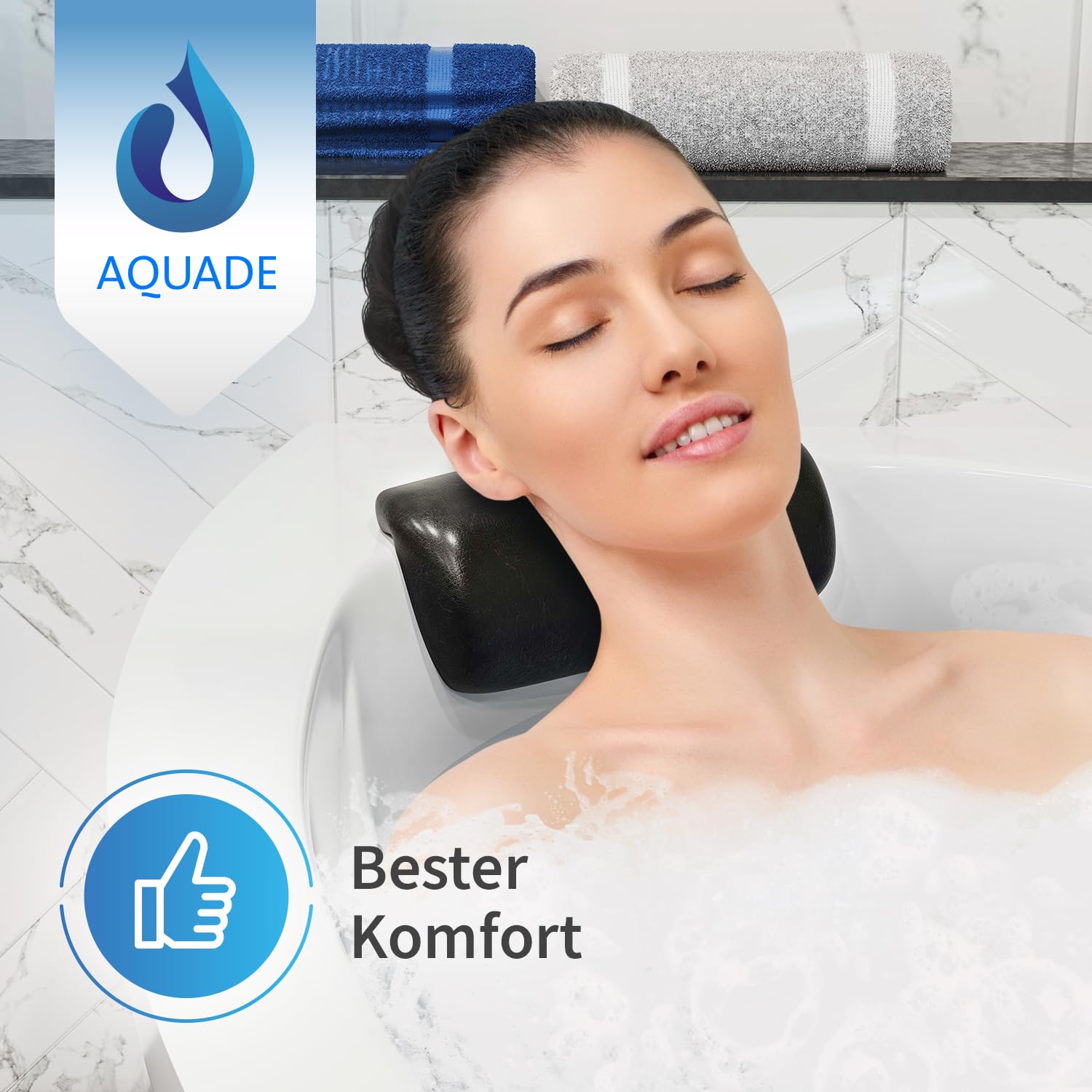 AQUADE 2X Nackenkissen Badewannenkissen Schwarz Modell: Vorskla | Pillow for Bathtub, Kopfkissen Für Badewanne, Kissen Badewanne Nacken, Badewannen Zubehör, Badesofa Wannenkissen
