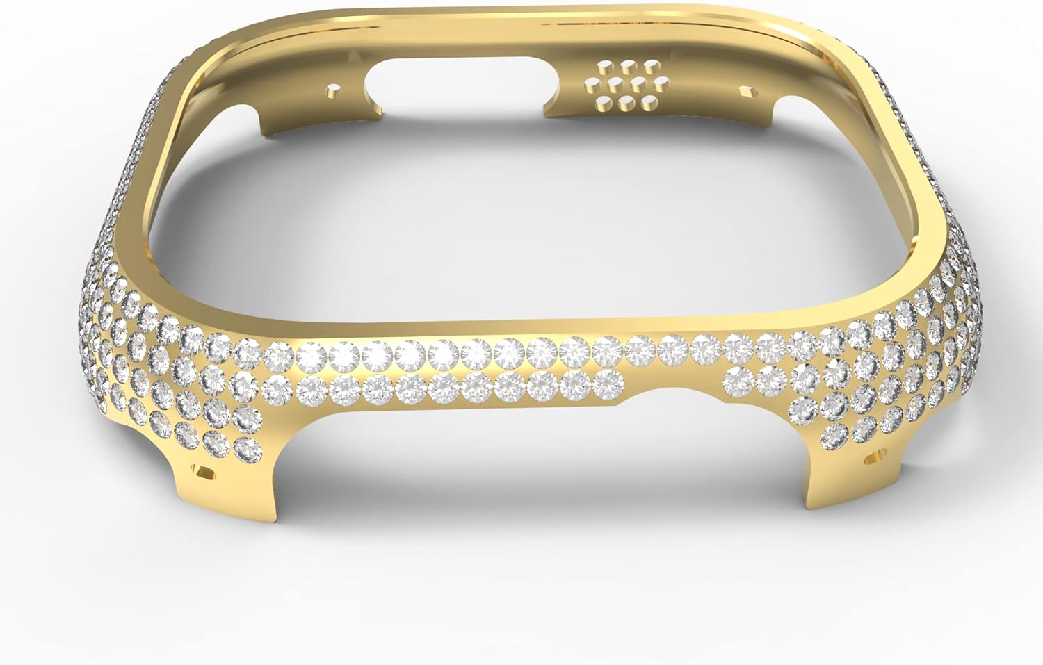 Compatible with Apple Watch Ultra 3/2/1 Series 9 8 7 6 5 4 3 2 1 SE Bling Cover Sparkling Rhinestone Diamond Jewelry Case Bezel for Men Women (Gold, 49mm)