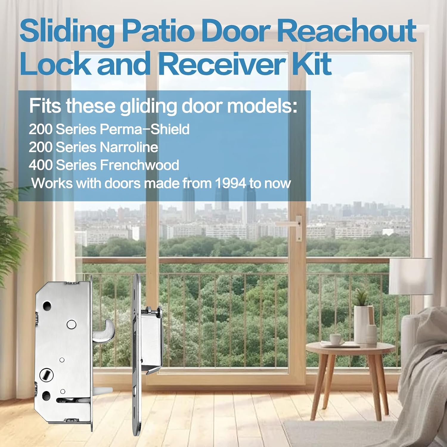 Reachout Lock and Receiver Kit, Compatible Andersen Sliding Door | Sliding patio door replacement lock. Fits Andersen 2-panel doors 1986+. Easy DIY install. Secure latch, tight seal.