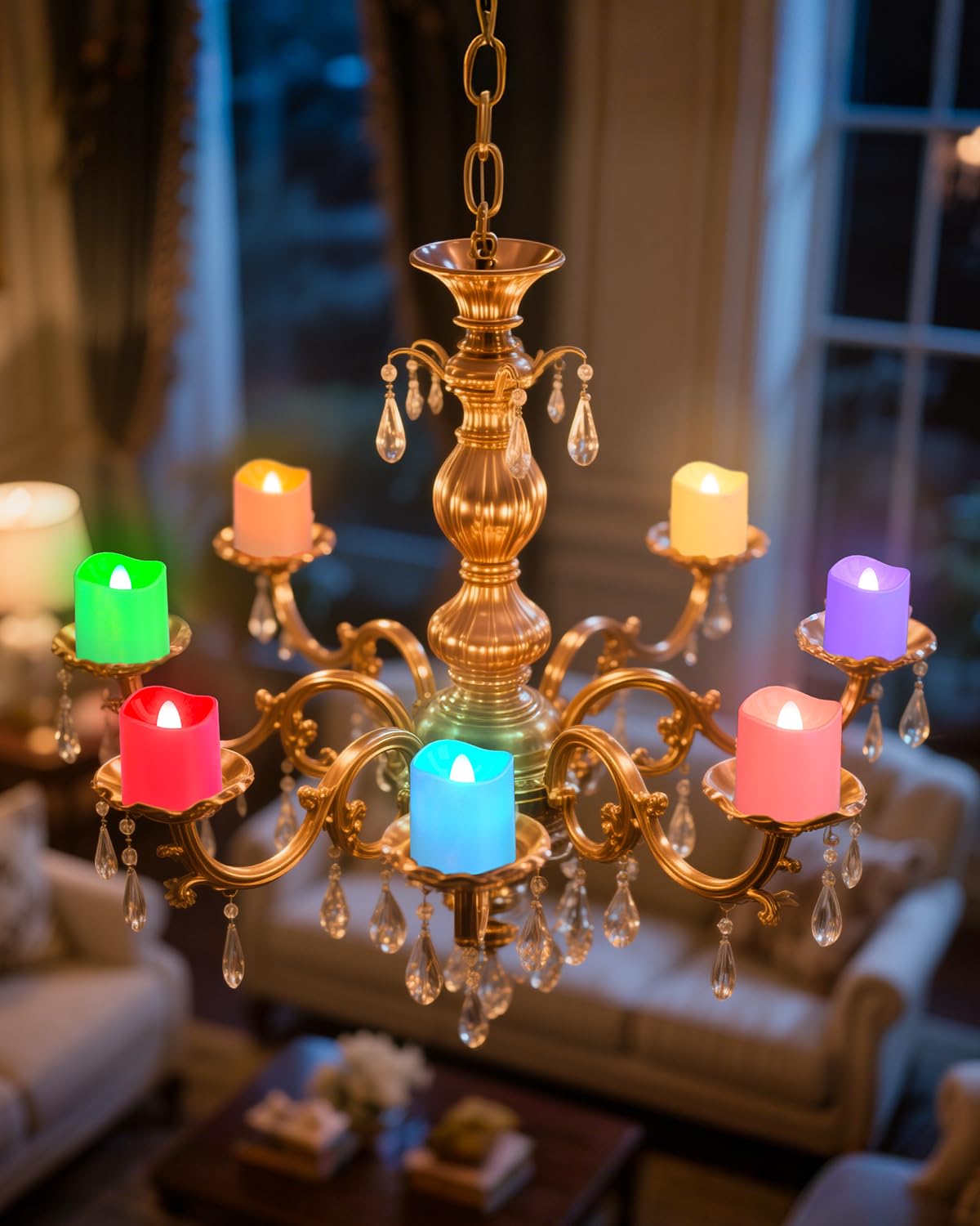 SoulBay 12er Bunte LED Teelichter Wiederaufladbar mit Fernbedienung & Timer | Aufladbare Teelichter mit Ladestation, LED Kerzen Aufladbar Flackernd für Kürbis Zimmer Wohnzimmer Halloween Deko Weihnachten
