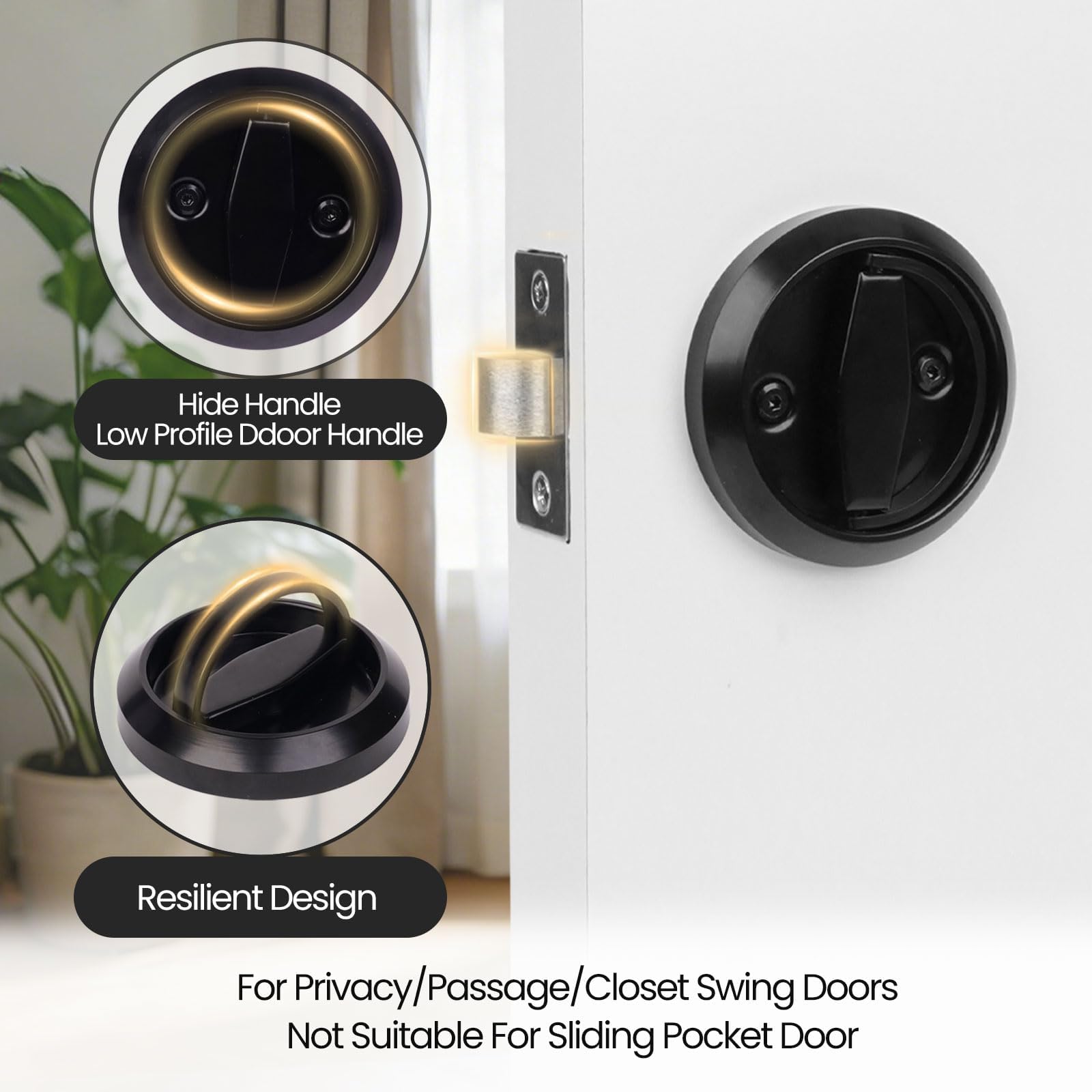 Stainless Steel Round Door Knob - Keyless Privacy -4