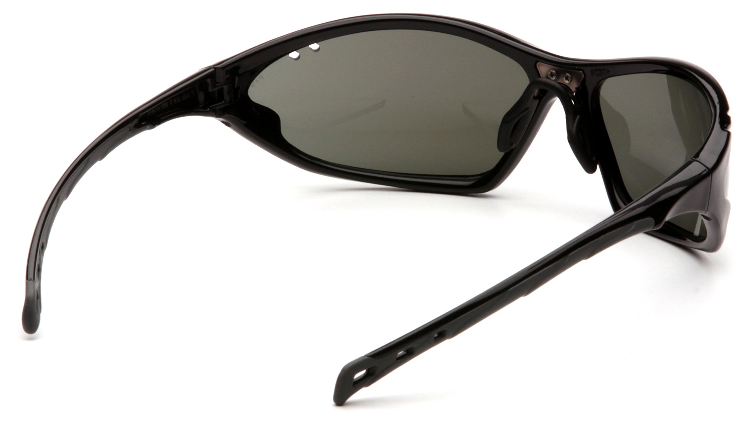 Pyramex SB7721D PMXCITE - Gafas de seguridad polarizadas ligeras, lentes polarizadas grises, color negro