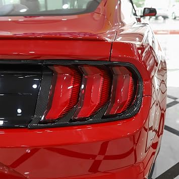 JeCar Carbon Fiber Tail Light Cover Bezel Trim Accessories for 2018-2023 Ford Mustang