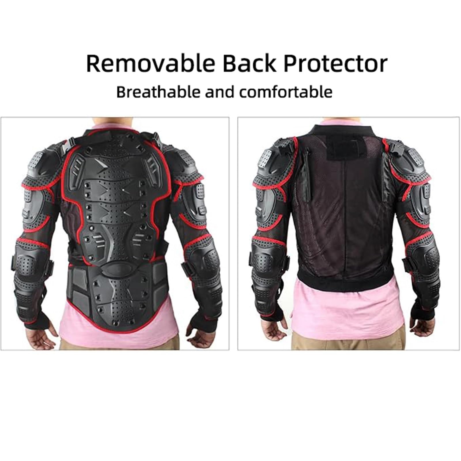 Blouson de Moto avec Protection Intégrale pour le Haut du Corps, Idéal pour le Motocross et la Compétition, Protection Thoracique et Dorsale