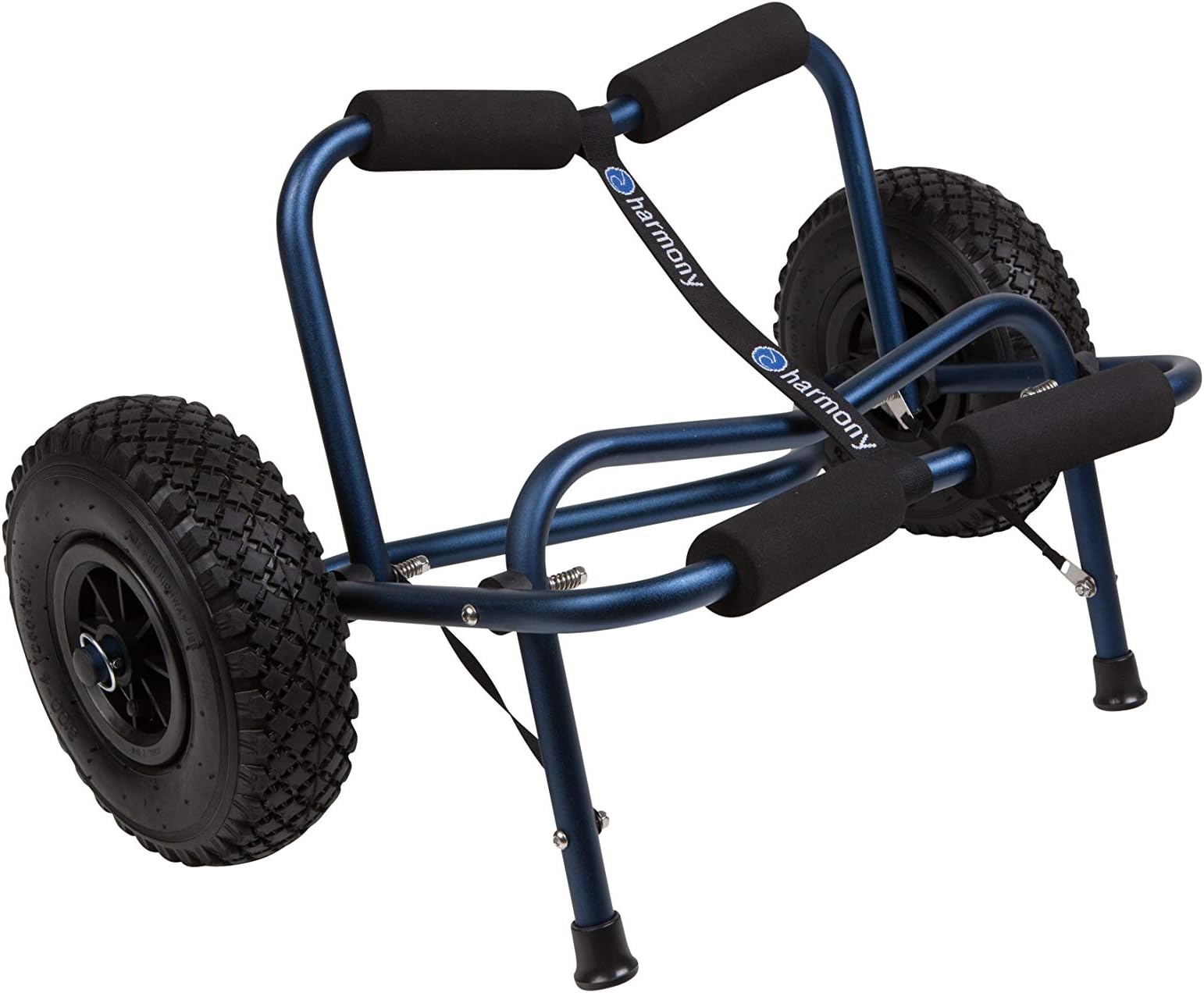 Harmony Gear Boat Cart with All Terrain Wheels (Pneumatic Tire), Blue, Large