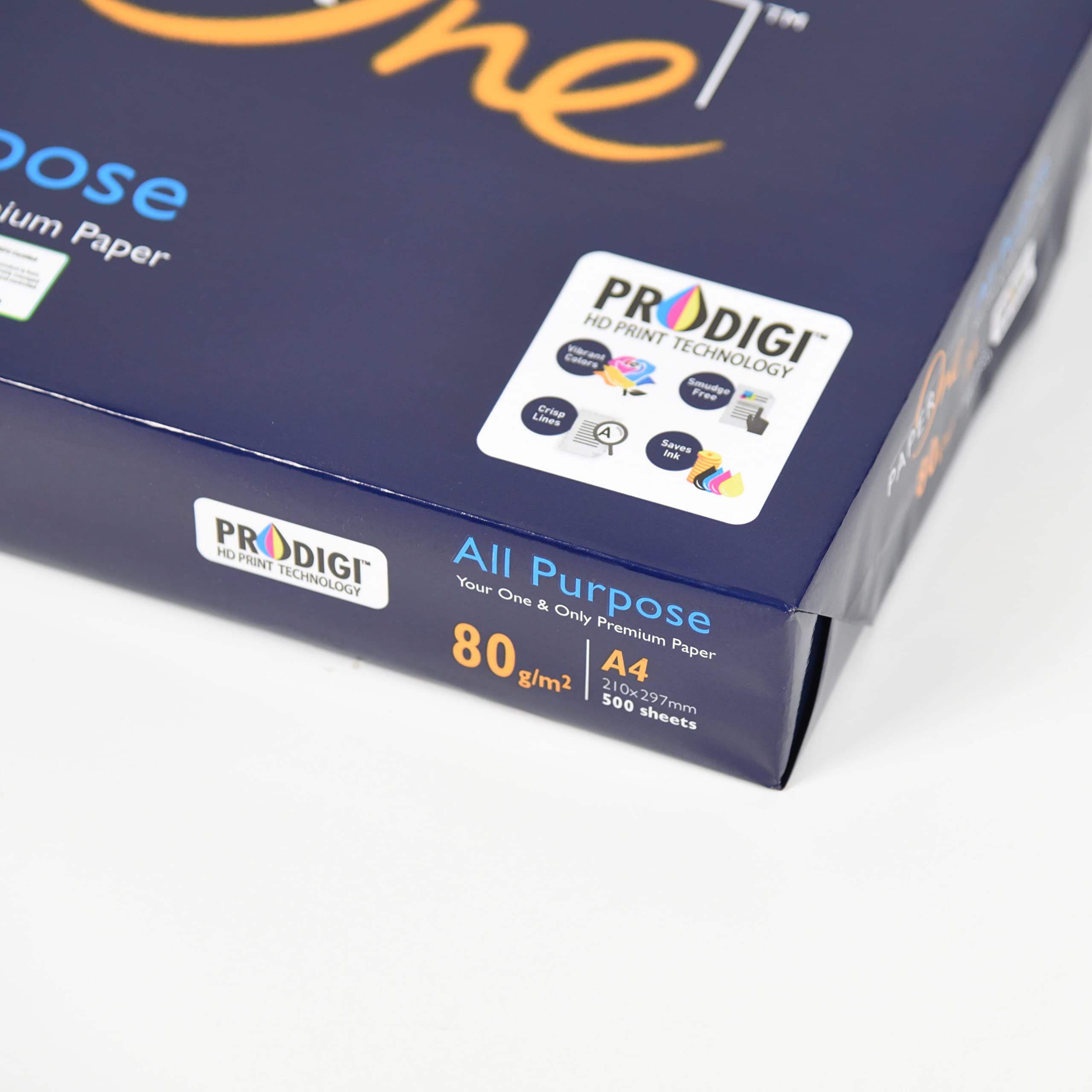 Paperone All Purpose carta Premium A4 21x29,7cm per ufficio, stampa e fotocopie - Formato A4-80 gr, Confezione da 10 risme da 500 Fogli PAPER ONE (2 Conf. - 10 Risme)