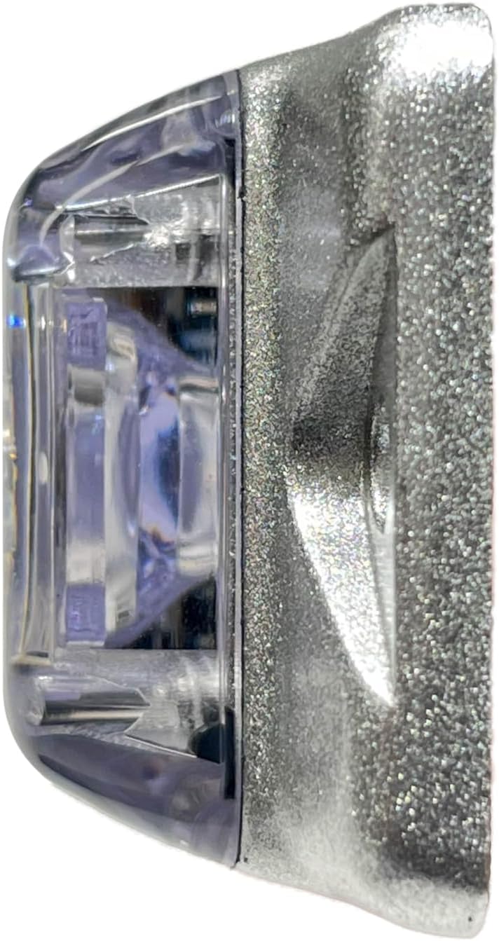 Slim Multi Color [Amber+White+Blue+Red] Surface Mount & Grille Grill Emergency Warning Strobe Police Light Head Internal Flasher Waterproof (Silver Housing - AWBR)