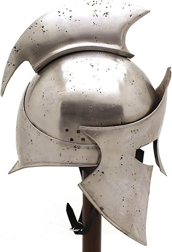 Miniatura 4 de Medieval Warrior Casco espartano griego de acero 18G con forro de cuero