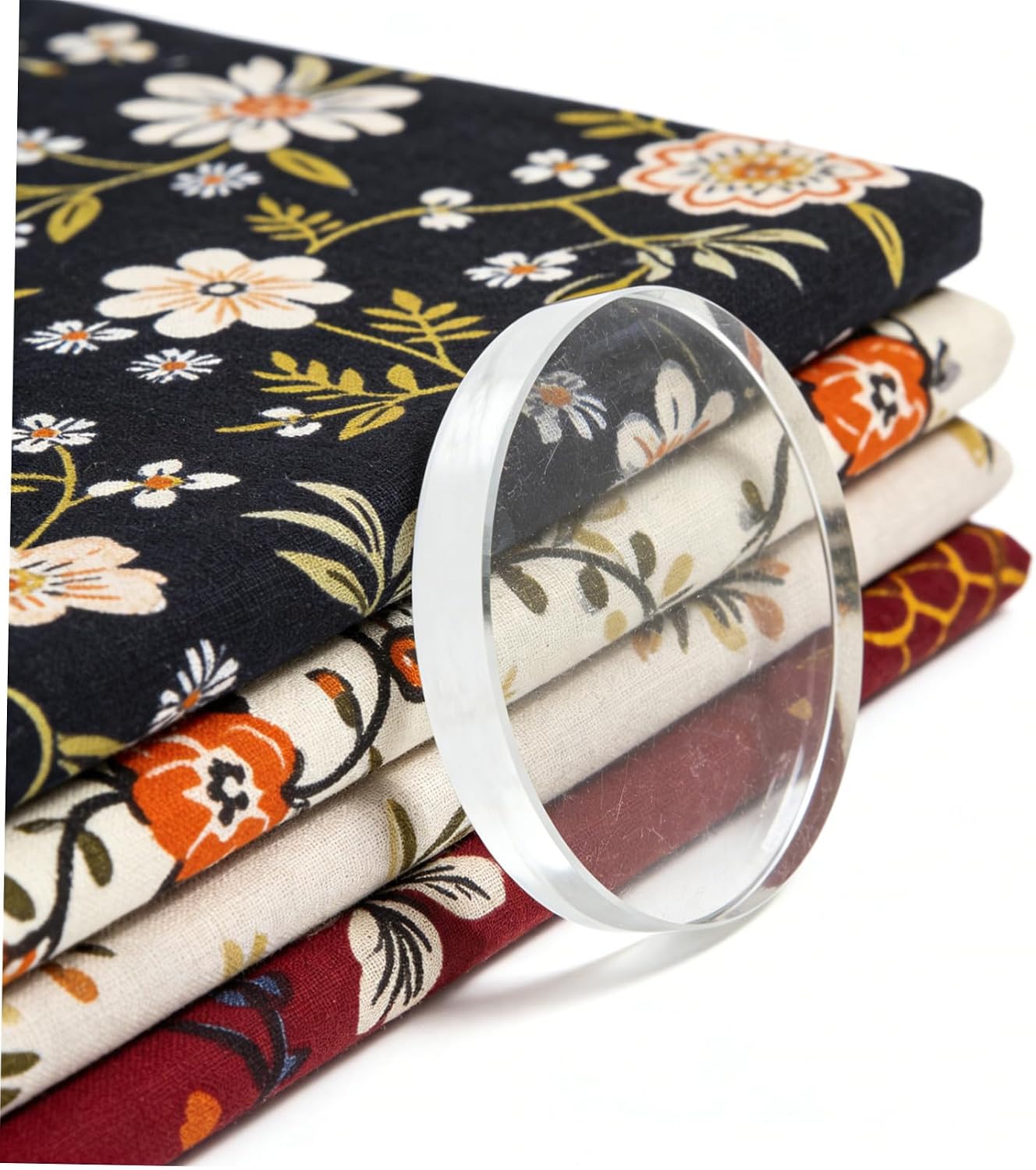 5pcs Round Glass Pattern Drafting Weights for Sewing and Quilting Visibility Fabric Weights with Pinless Solution for Precise Paper Pattern Holding in Construction Drafting
