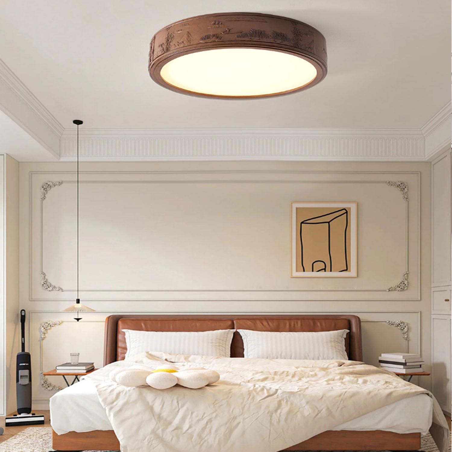 Lampe de plafond à 3 couleurs style oriental pour éclairage salon moderne