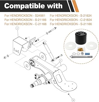 Amazon.com: For Hendrickson Quick Align Pivot Bolt Bushing Kit