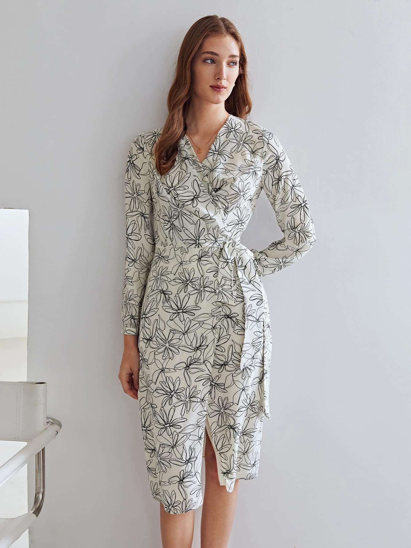 Amazon.com: Neeno Women's Dresses 100% Silk LINE Flower WRAP Dress Dress for Women(Black and White,Medium) : Clothing, Shoes & Jewelry Amazon.com: Neeno Women's Dresses 100% Silk LINE Flower WRAP Dress Dress for Women(Black and White,Medium) : Clothing, Shoes & Jewelry