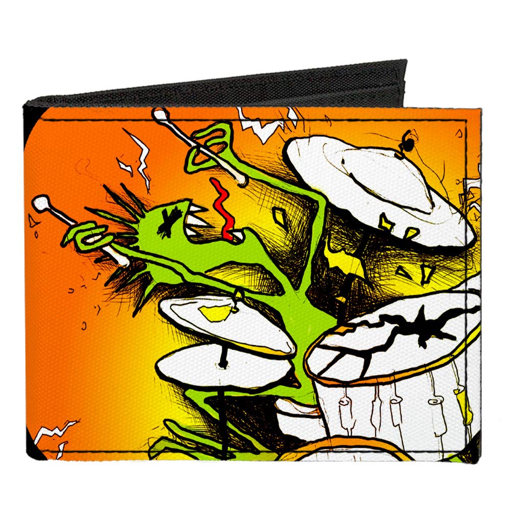 Buckle-Down Men's Standard Canvas Bifold Wallet Psycho Drummer, 4.0